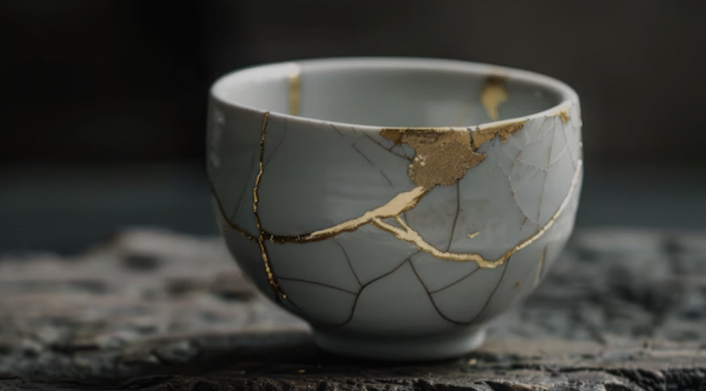 a kintsugi repaired bowl